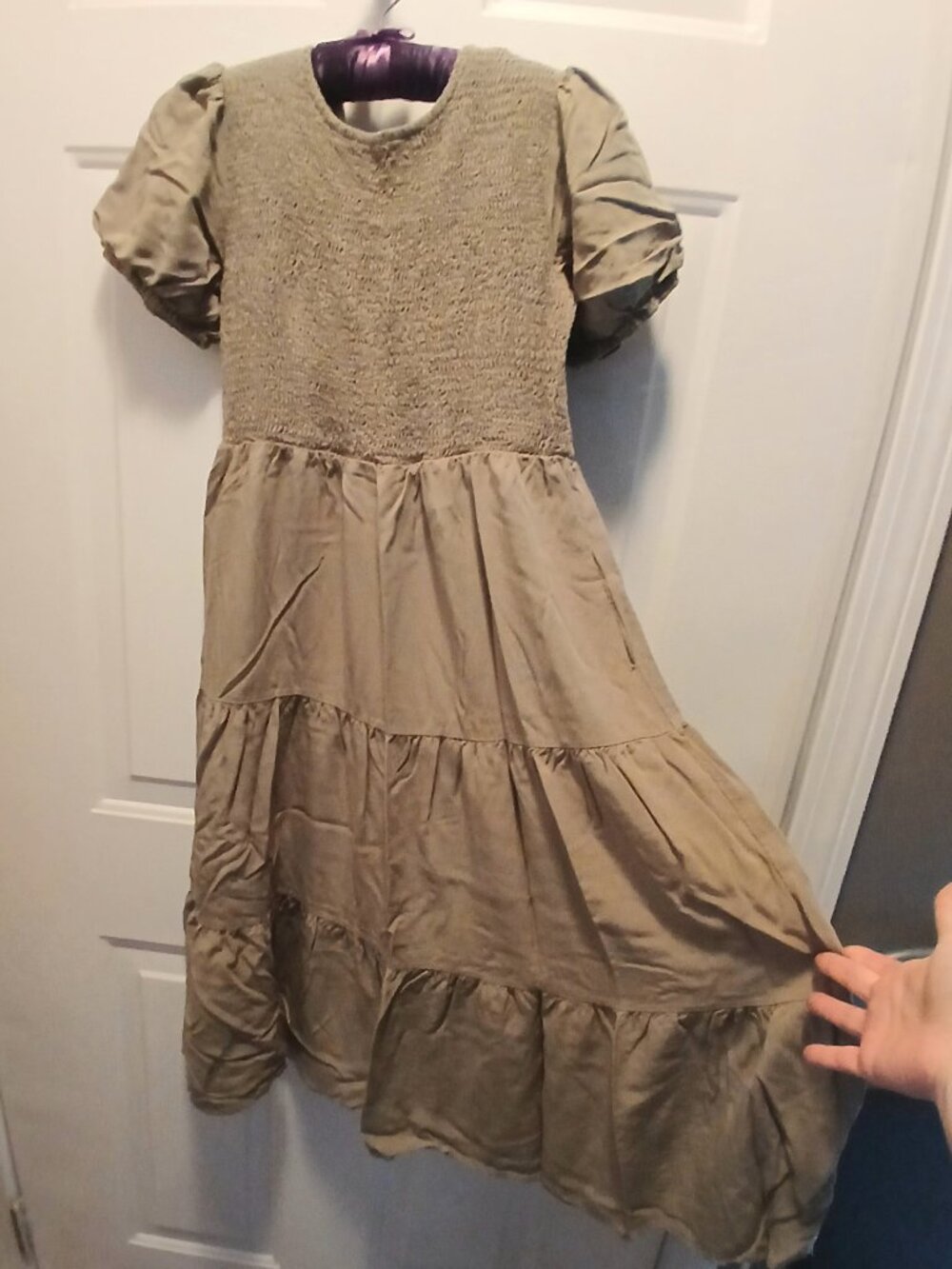 Puff Sleeve Smocked Tiered Maxi NWOT